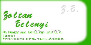 zoltan belenyi business card